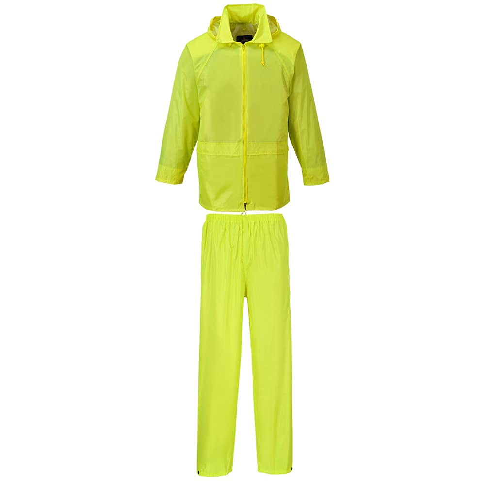 Portwest L440 Waterproof Essentials Protective Rainsuit (2 Piece Suit) Yellow, Medium- Bannav S Bannav LLC