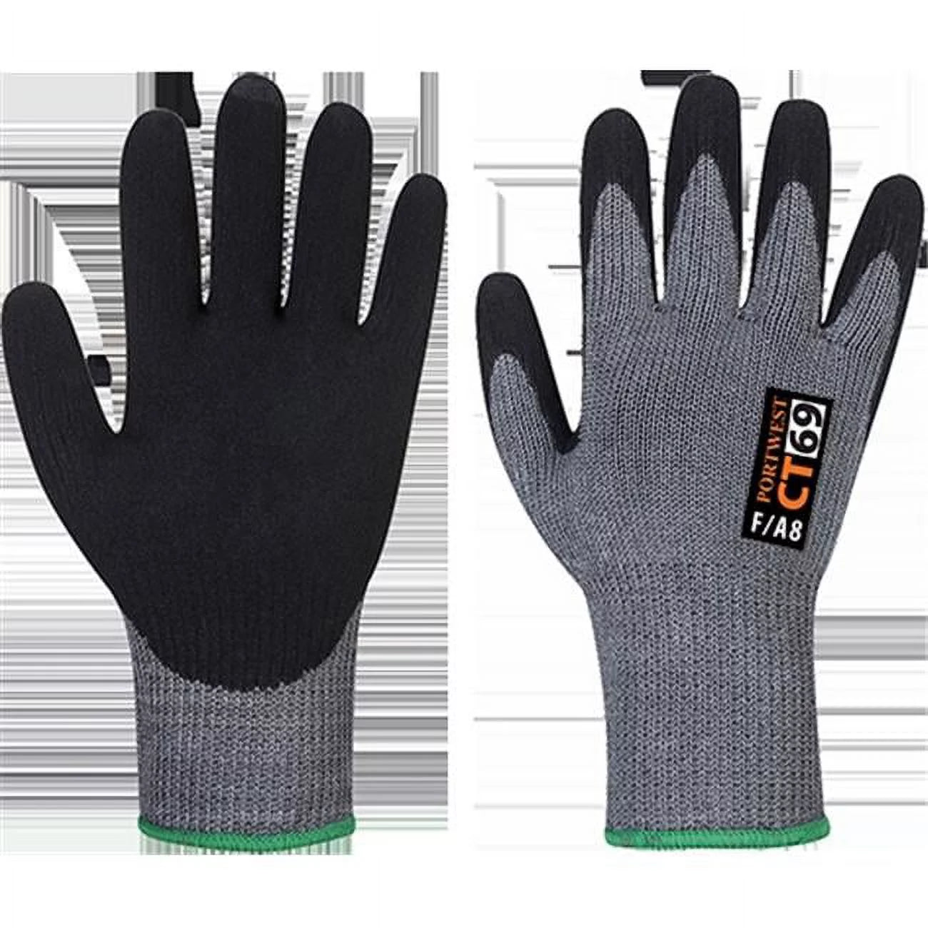 CT69 Cut Resistant D18 Nitrile Work Glove Gray/Black, Large- Bannav S Bannav LLC