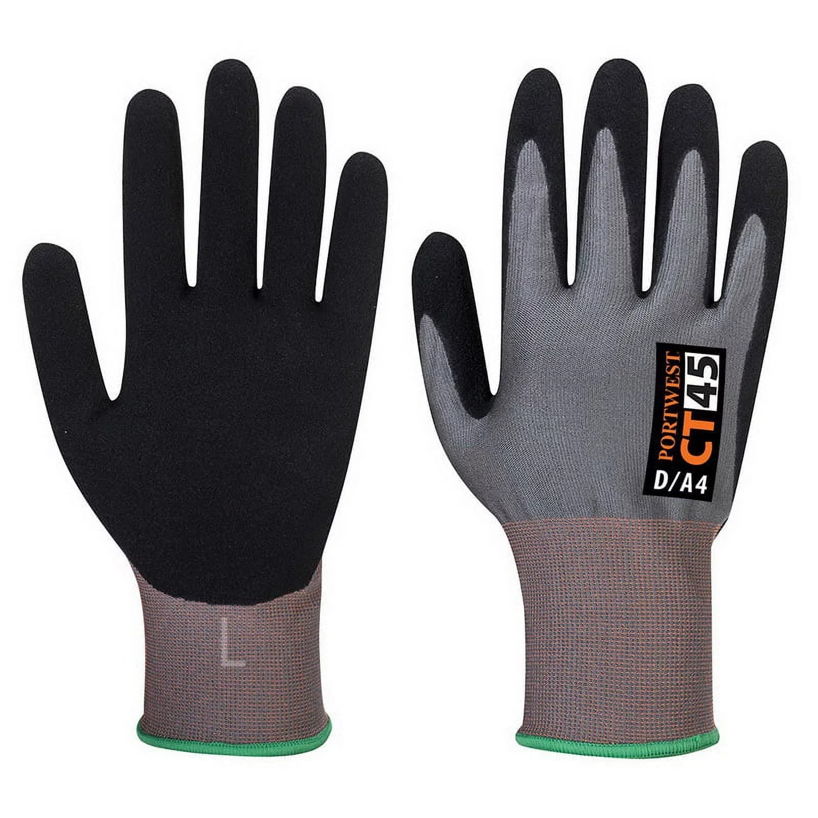 CT45 Cut Resistant D18 Nitrile Work Glove Gray/Black, Large- Bannav S Bannav LLC