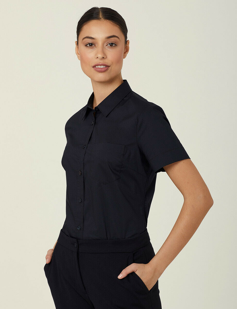 NNT Women Avignon Short Sleeve Slim Shirt Casual Comfortable Business CATUK8- Bannav S Bannav LLC