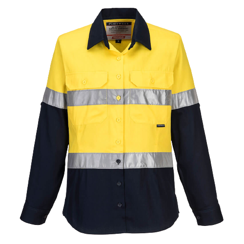 Portwest Ladies 2 Tone Regular Weight Long Sleeve Shirt with Tape ML108- Bannav S Bannav LLC