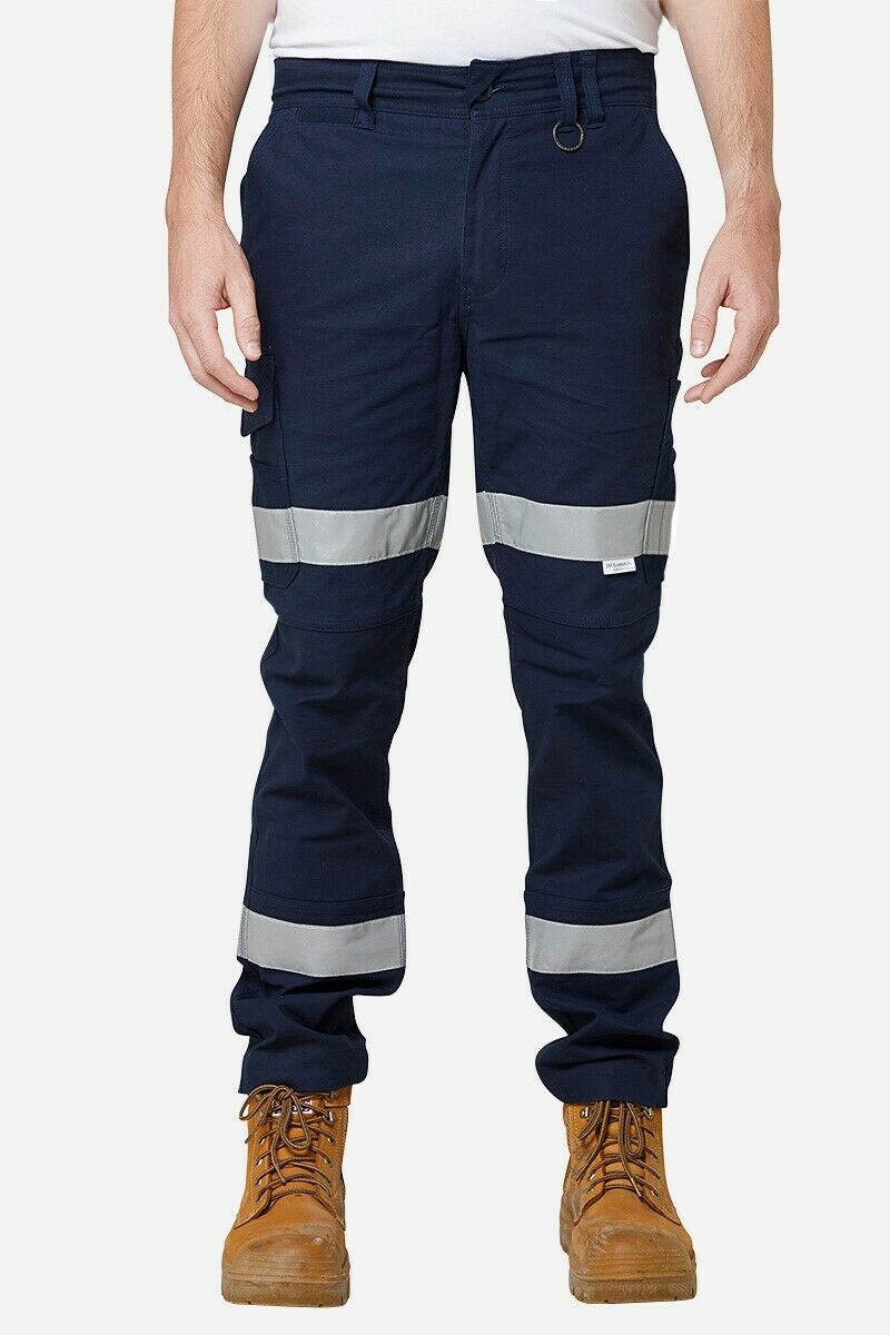 Mens Elwood Work Road Pants Stretch Canvas Phone Pocket Taped Safety Slim EWD106- Bannav S Bannav LLC