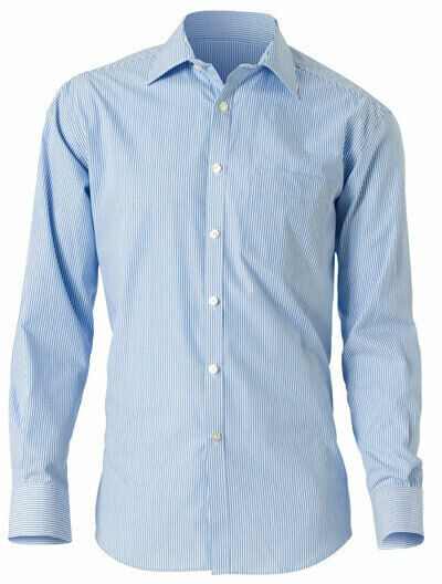 NNT Mens Cotton Shirt Business Stripe Long Sleeve Cutaway Collar Formal CATD1C- Bannav S Bannav LLC