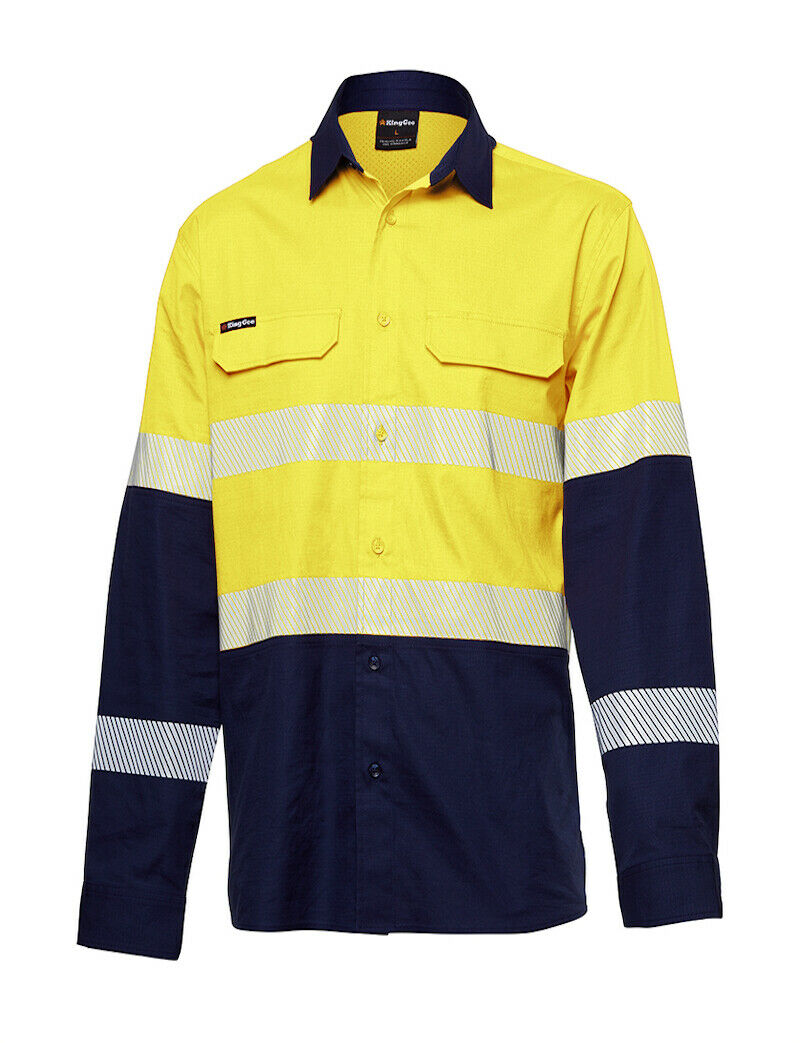 KingGee Mens Workcool Pro Bio Motion Shirt Long Sleeve Work Safety Comfy K54028- Bannav S Bannav LLC