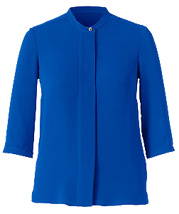 NNT Womens Discontinued Double Georgette 3/4 Sleeve Blue Blouse CAT4Q1- Bannav S Bannav LLC