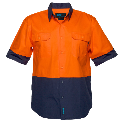 Portwest Hi-Vis Two Tone Regular Weight Short Sleeve Shirt Work Safety MS902- Bannav S Bannav LLC