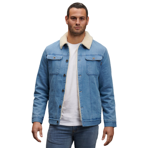 KingGee Mens Urban Denim Jacket Warm Sherpa Lining Winter Comfort Jackets K15041- Bannav S Bannav LLC