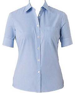 NNT Womens Cotton Blend Balance Stripe S/S Sction BK Shirt Business Shirt CAT47A- Bannav S Bannav LLC