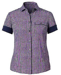 NNT Womens Pixel Print S/S Action Back Shirt Collared Button Shirt CAT9S2- Bannav S Bannav LLC