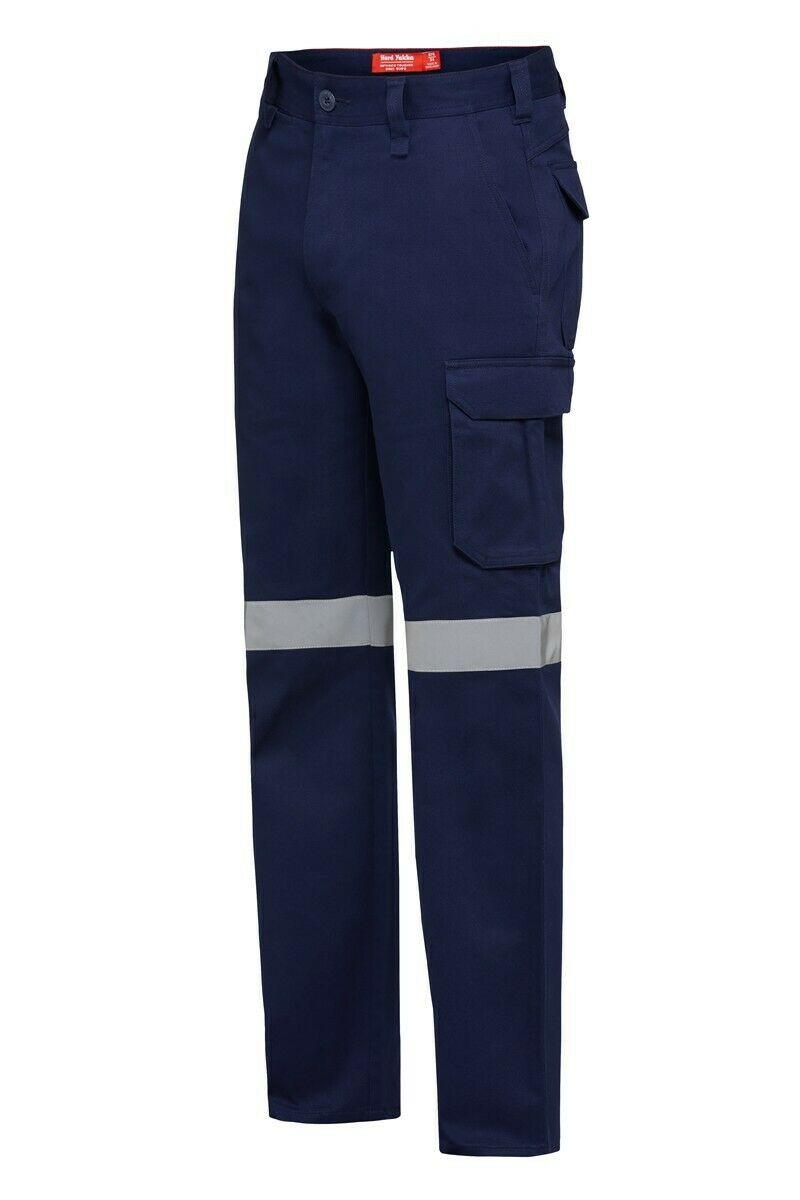 Mens Hard Yakka Gen Y Cargo Cotton Drill Pants Safety Taped Heavy Duty Y02750- Bannav S Bannav LLC