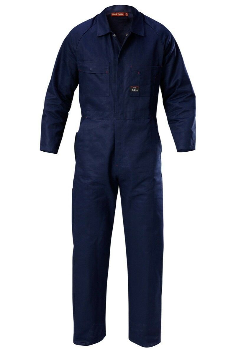 Mens Hard Yakka Mid Weight Coverall Cotton Drill Overall Work Safe Tough Y00010- Bannav S Bannav LLC