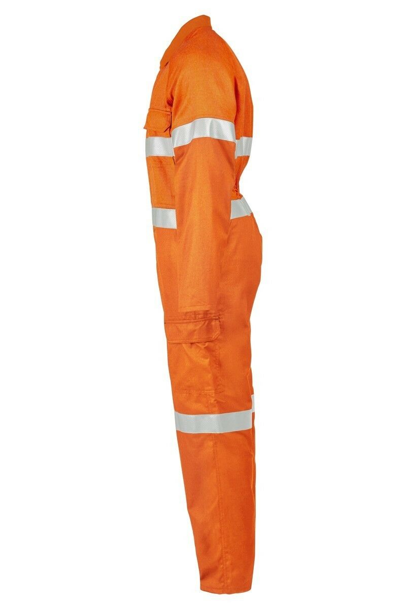 Mens Hard Yakka Protect Hi-Vis Safety Orange Tecgen Coverall Lightweight Y00100- Bannav S Bannav LLC