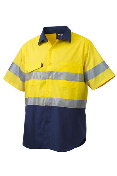 KingGee Mens Workcool 2 Hi-Vis Summer Shirt Short Sleeve Work Lightweight K54885- Bannav S Bannav LLC