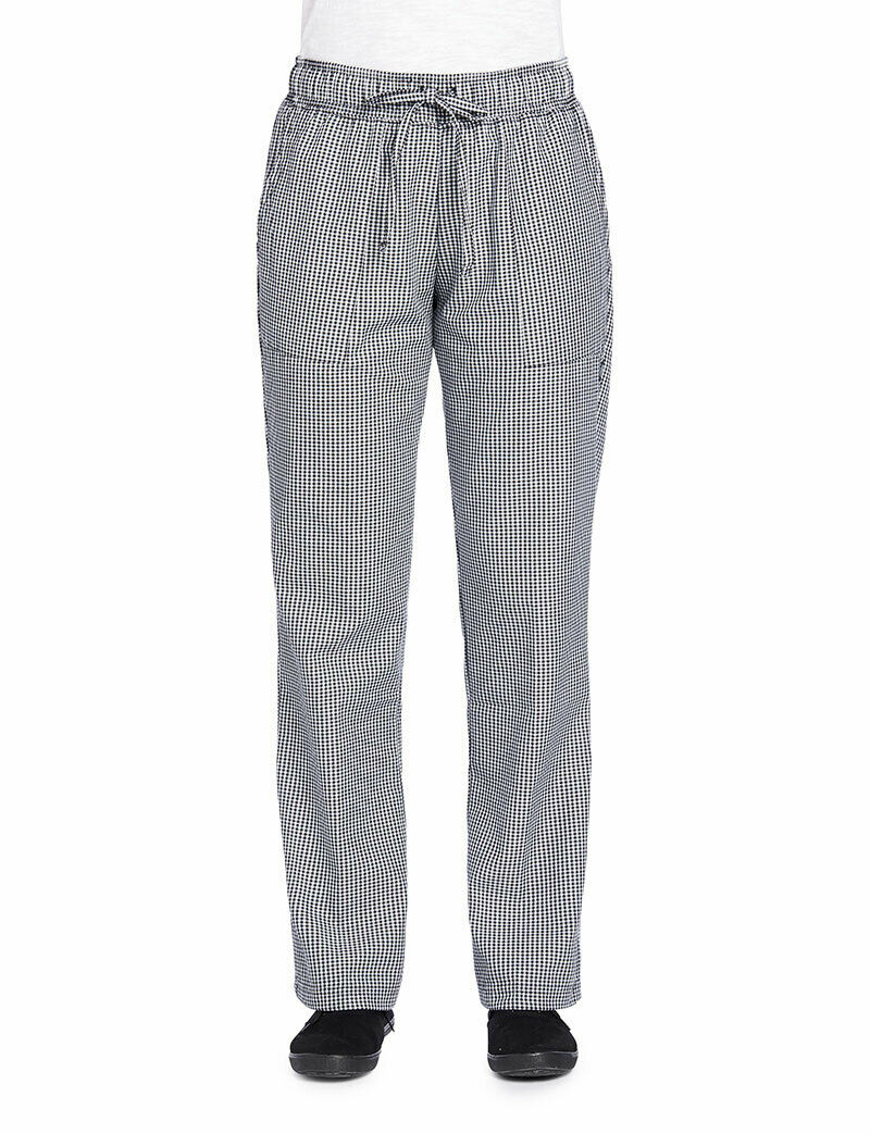 NNT Womens Chef Works Small Check Chef Pants Drawstring Waistband Pant CAT3S7- Bannav S Bannav LLC