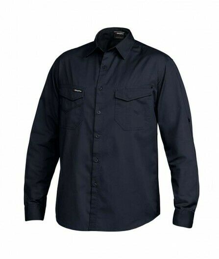 KingGee Mens Tradies Shirt L/S Fashioned Workwear Lightweight Breathable K14350- Bannav S Bannav LLC