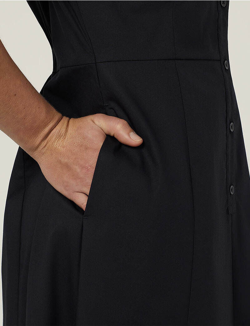 NNT Womens Avignon Shirt Dress Fit Flare Collared Elbow Length Cotton CAT69K- Bannav S Bannav LLC