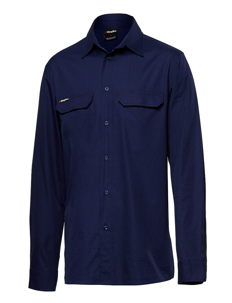 KingGee Mens Workcool Pro Shirt Long Sleeve Stretch Ripstop Durable Work K14021- Bannav S Bannav LLC