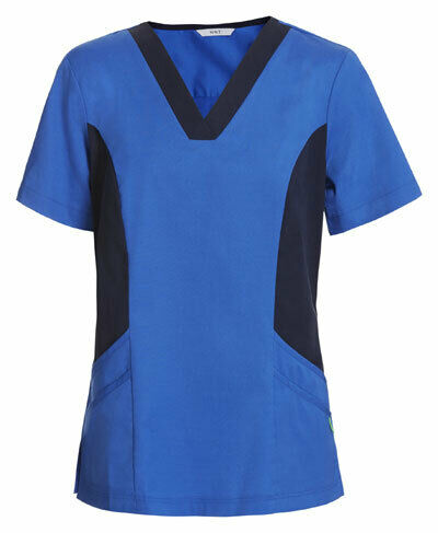 NNT Womens V-Neck Contrast Scrub Top Nurse Work Comfortable Uniform CATU5B- Bannav S Bannav LLC