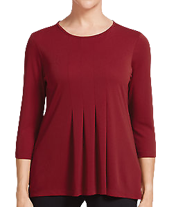 NNT Mens Matt Jersey 3/4 Sleeve T-Top Soft Round Neckline Pleated Blouse CATU7E- Bannav S Bannav LLC