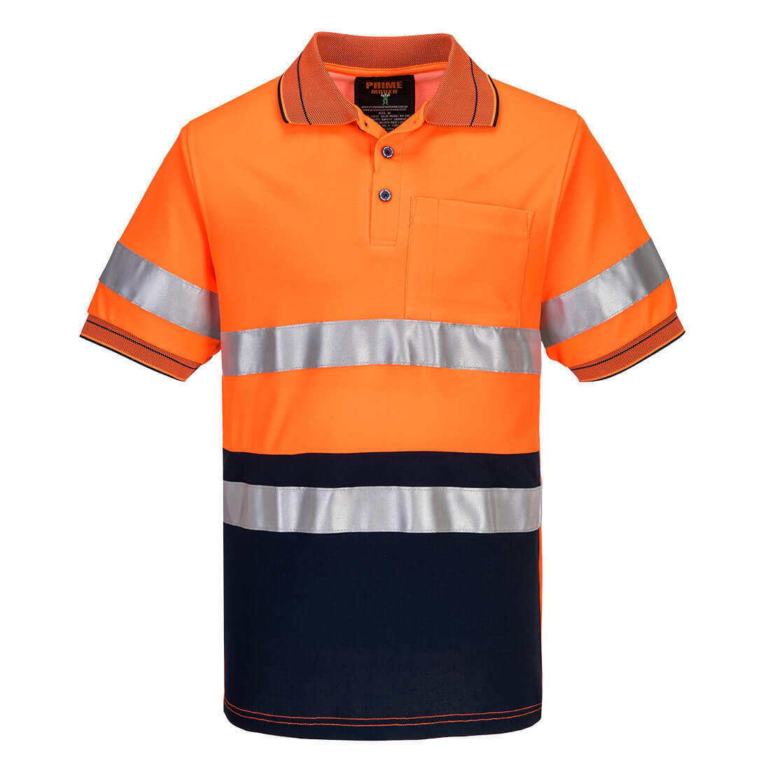 Portwest Mens Prime Mover Short Sleeve Cotton Comfort Polo Taped Hi-Vis MP310- Bannav S Bannav LLC