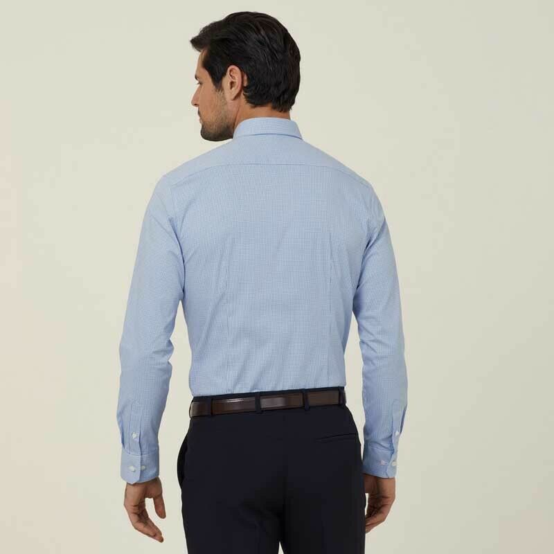 NNT Mens Avignon Gingham Checked Long Sleeve Shirt Casual Fit Business CATJDF- Bannav S Bannav LLC