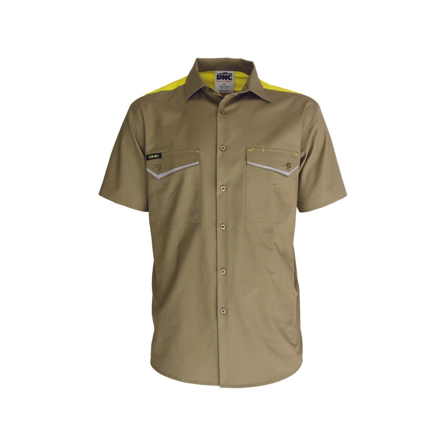 DNC Mens RipStop Cool Cotton Tradies Shirt, S/S Lightweight Breathable 3581- Bannav S Bannav LLC