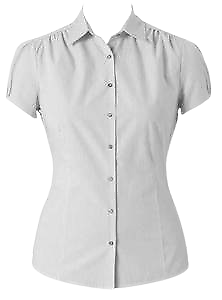 NNT Womens Cap Sleeve Shirt Pleated Collared Button Classic Shirt CAT475- Bannav S Bannav LLC