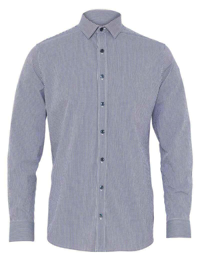 NNT Mens Avignon Gingham Checked Long Sleeve Shirt Casual Fit Business CATJDF- Bannav S Bannav LLC