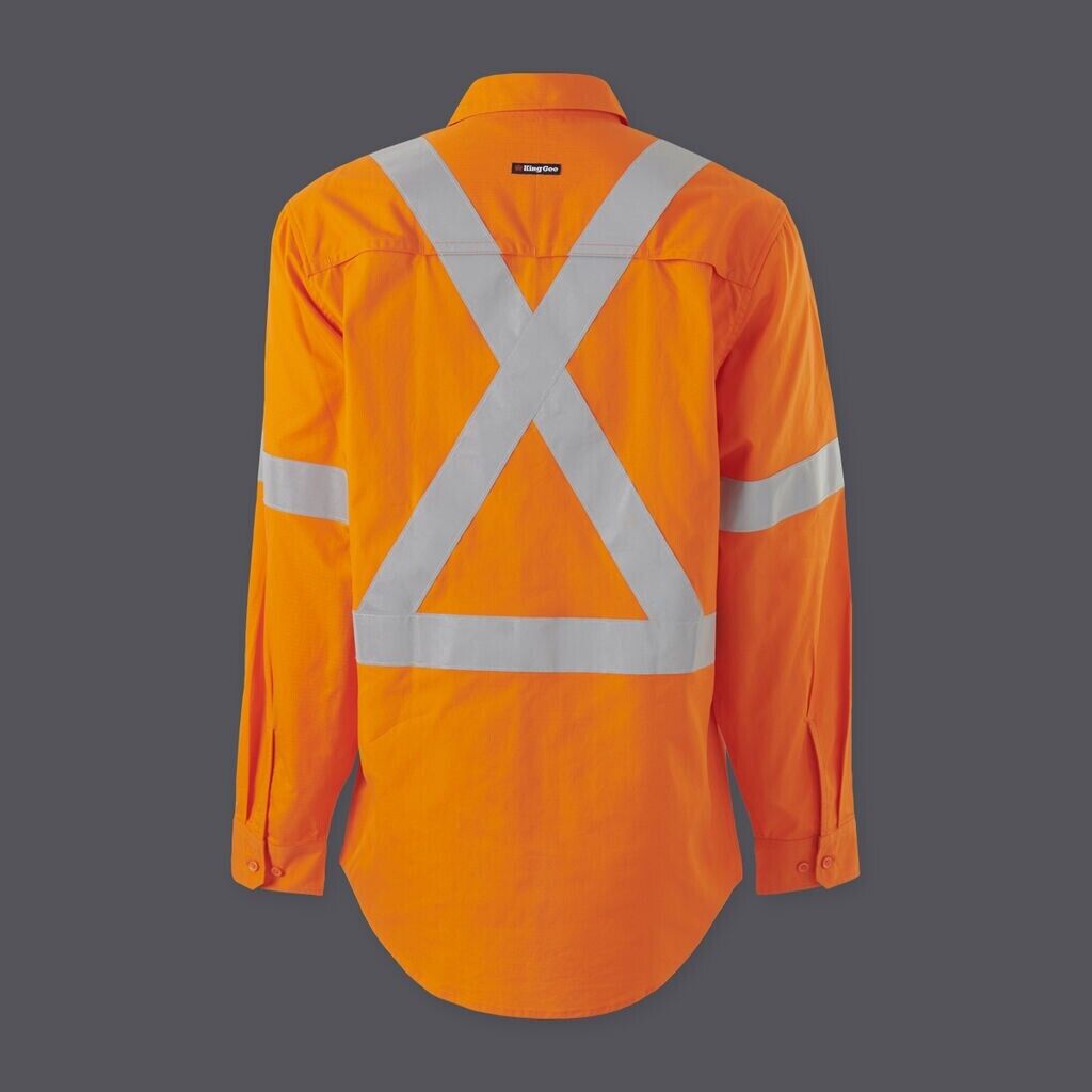 KingGee Mens Wookcool Vented X Back Shirt Lightweight Pockets Long Sleeve K54917- Bannav S Bannav LLC