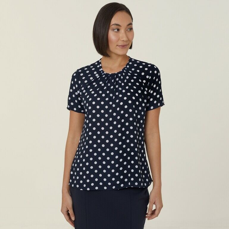 NNT Womens Georgie Short Sleeve Blouse Classic Fit Lightweight Comfort CATUKF- Bannav S Bannav LLC