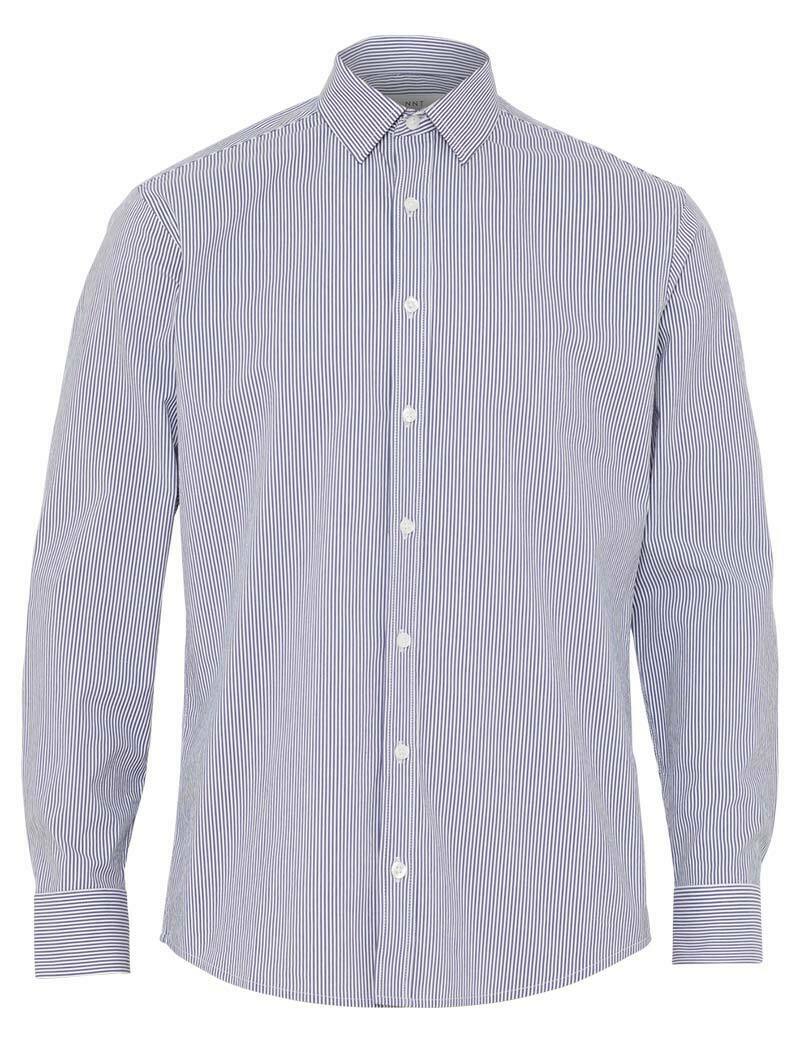 NNT Mens Avignon Stripe Long Sleeve Shirt Casual Regular Fit Business CATJD9- Bannav S Bannav LLC
