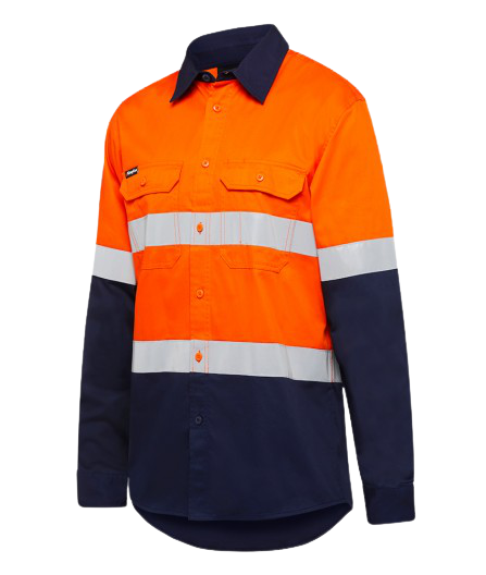 KingGee Mens Stretch Spliced Shirt Hi-Vis Tape Reflective Work Safety K04050- Bannav S Bannav LLC