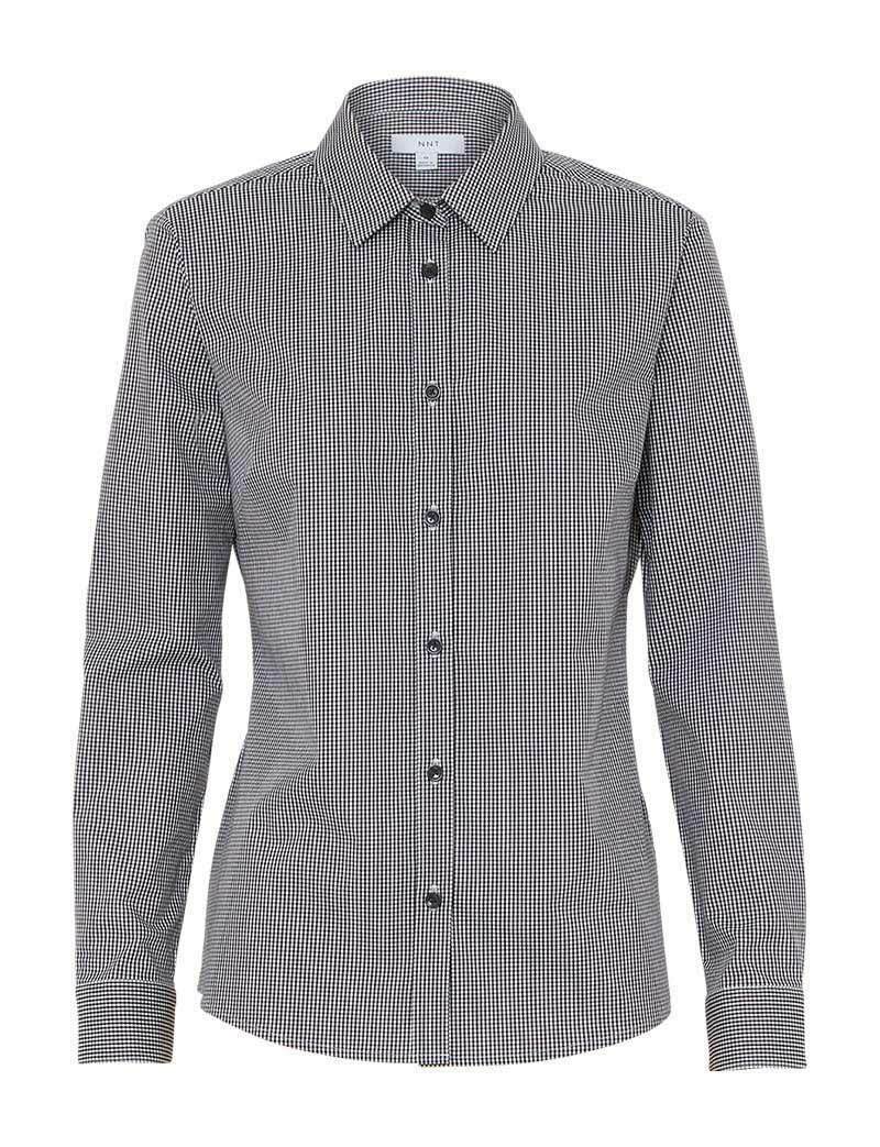 NNT Womens Avignon Gingham Business Shirts Long Sleeve Check Formal Shirt CATUKS- Bannav S Bannav LLC