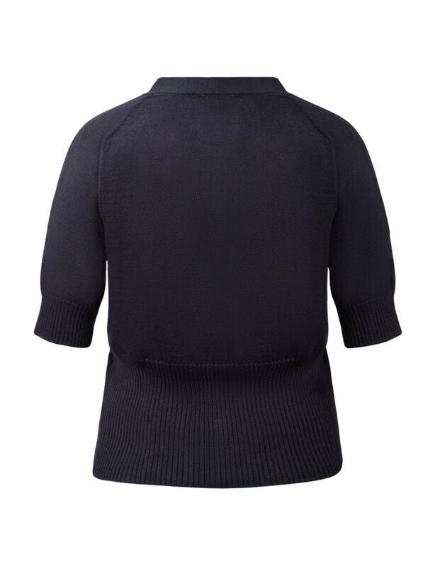 NNT Womens Wool Rich Short Sleeve Rib Trim Cardigan Business Body Warmer CAT5BJ- Bannav S Bannav LLC