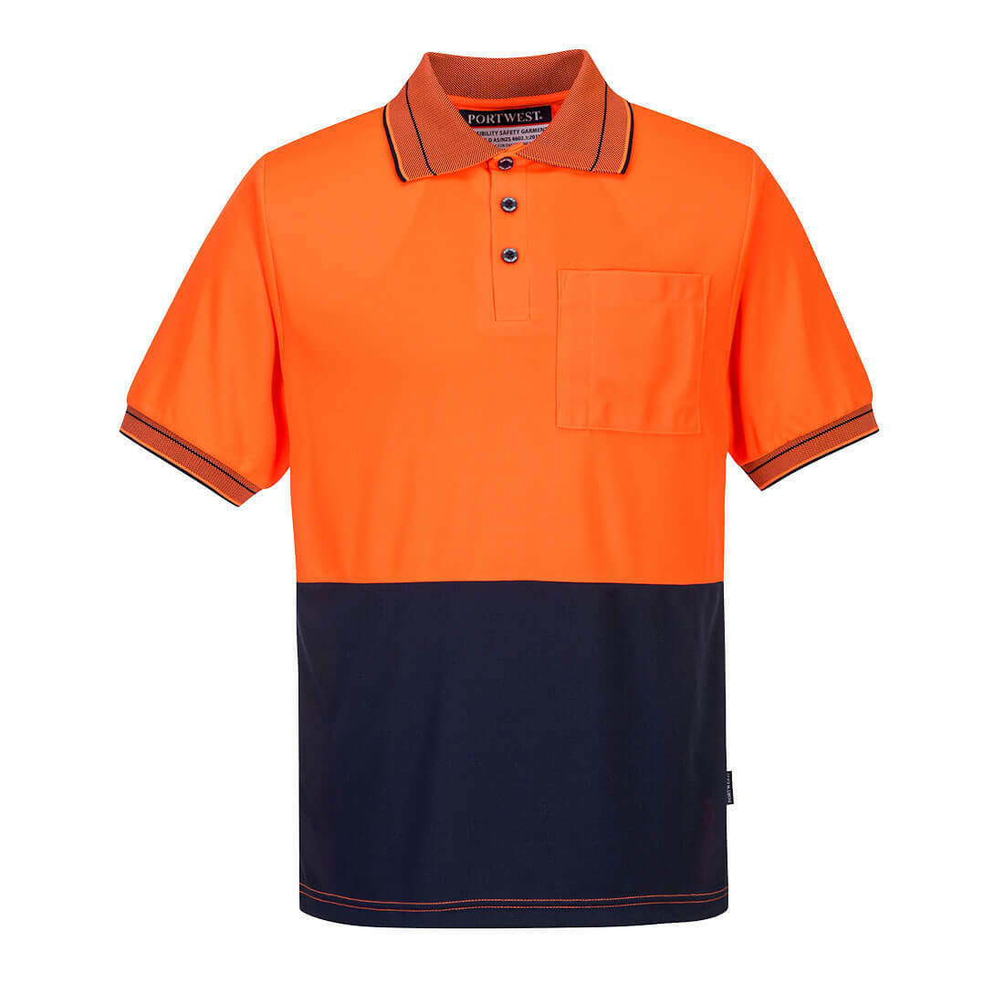 Portwest Mens Prime Mover Hi-Vis Work Shirt Short Sleeve Micro Mesh Polo MP110- Bannav S Bannav LLC