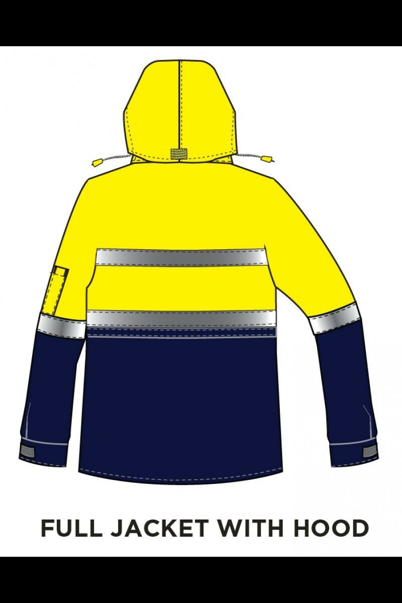 Mens Hard Yakka Foundations Hi-Vis Six 6 Way Jacket Reflective Tape Work Y06556- Bannav S Bannav LLC