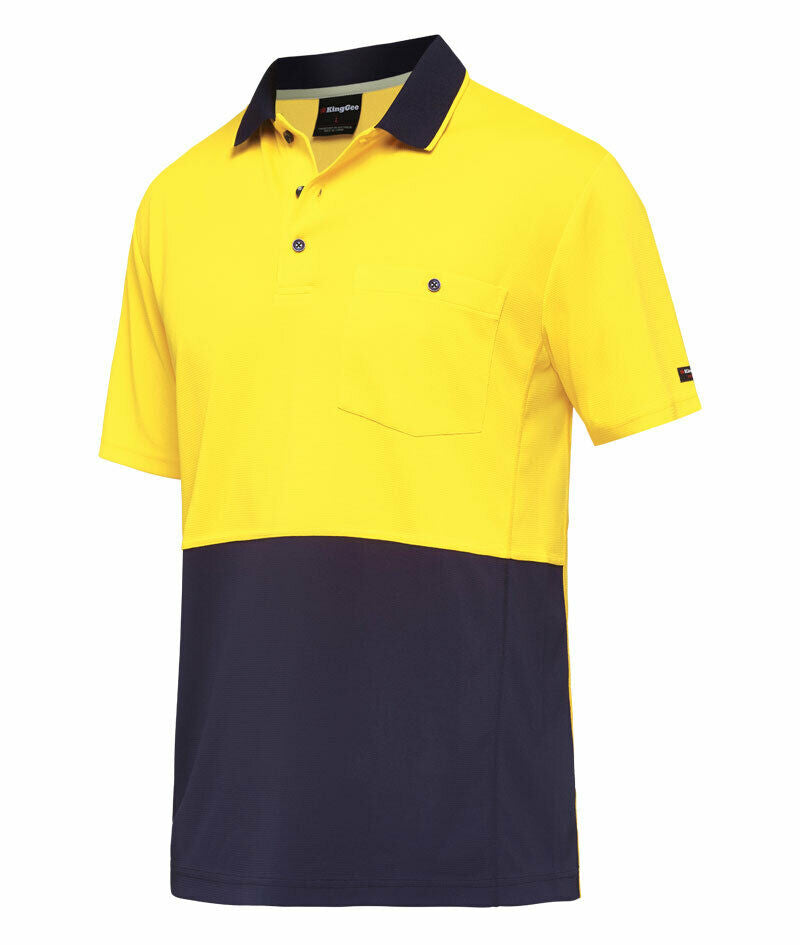KingGee Mens Workcool Hyperfreeze Spliced Polo Shirt Short Sleeve Work K54205- Bannav S Bannav LLC