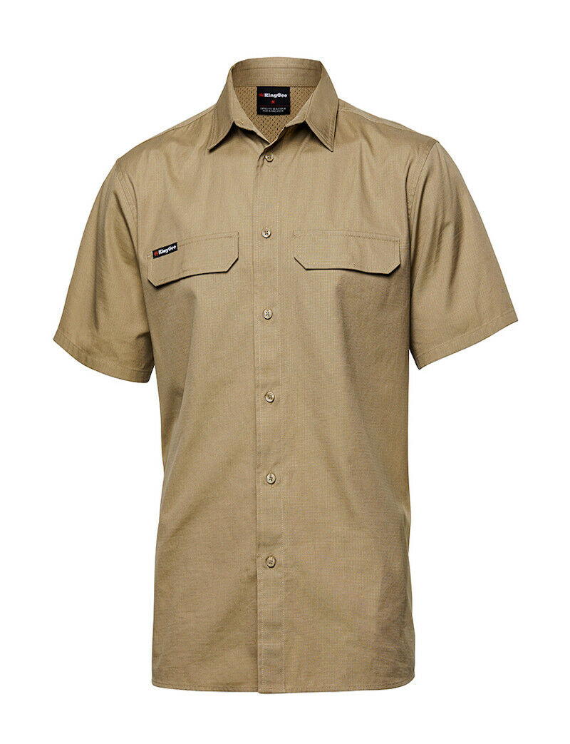 KingGee Mens Workcool Pro Shirt S/S Tough Stretch Ripstop Cotton Work K14022- Bannav S Bannav LLC