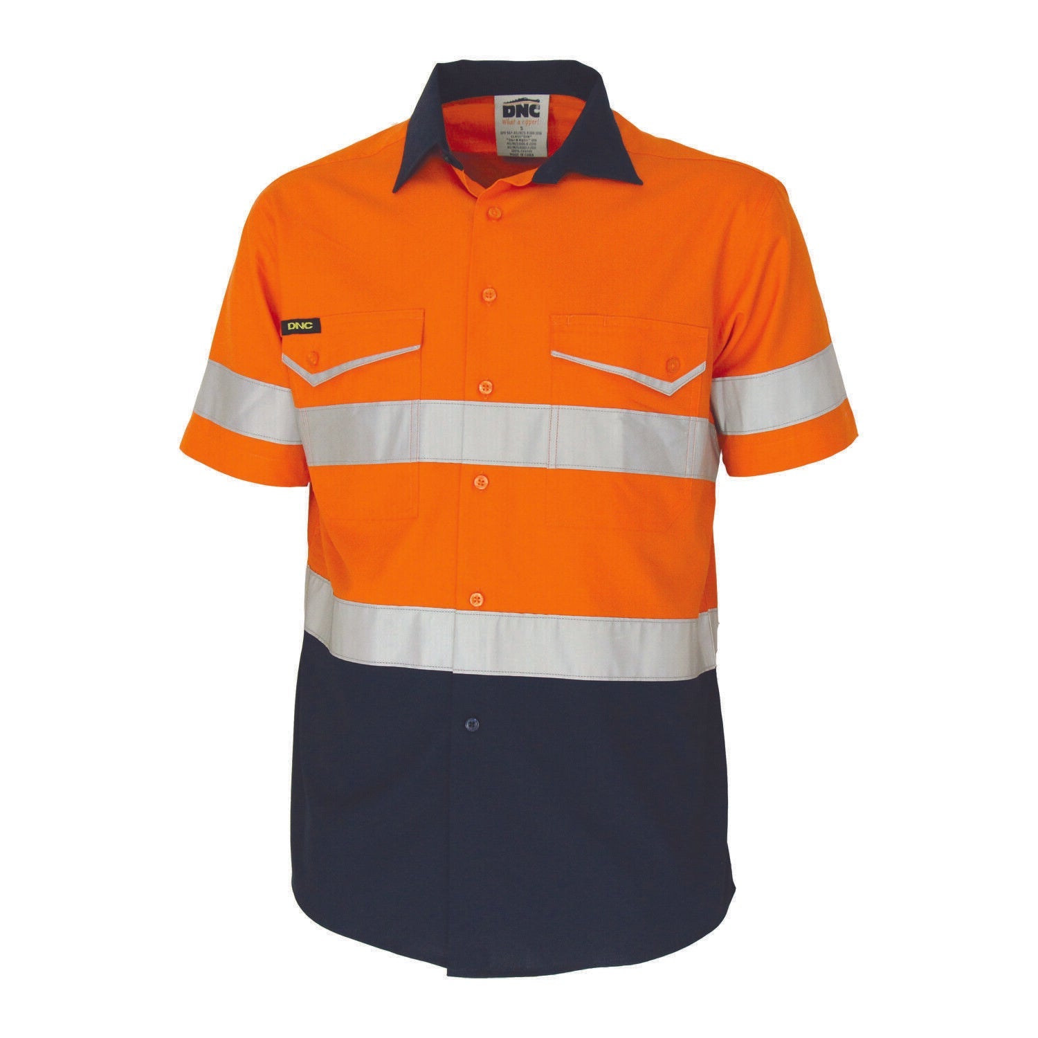 DNC Mens 2Tone RipStop Cotton Shirt CSR Reflective Lightweight Breathable 3587- Bannav S Bannav LLC