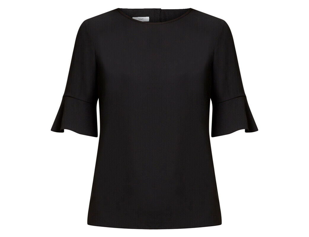 NNT Womens French Georgette Fluted Sleeve Formal Top Lightweight Business CATUBZ- Bannav S Bannav LLC