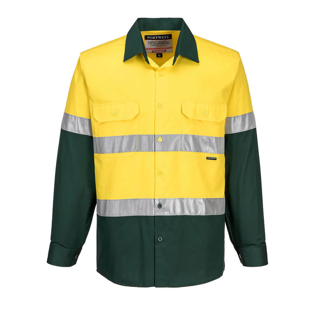 Portwest Mens Prime Mover Taped Hi-Vis Lightweight Long Sleeve Shirt Work MA801- Bannav S Bannav LLC