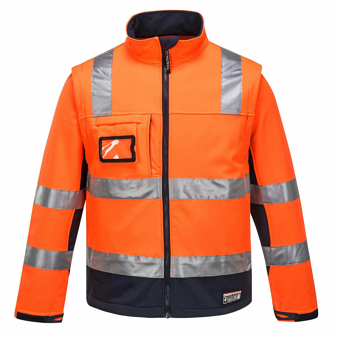 Portwest Mens Huski Chassis Jacket Softshell 2 in 1 Reflective Safety Tape K8074- Bannav S Bannav LLC
