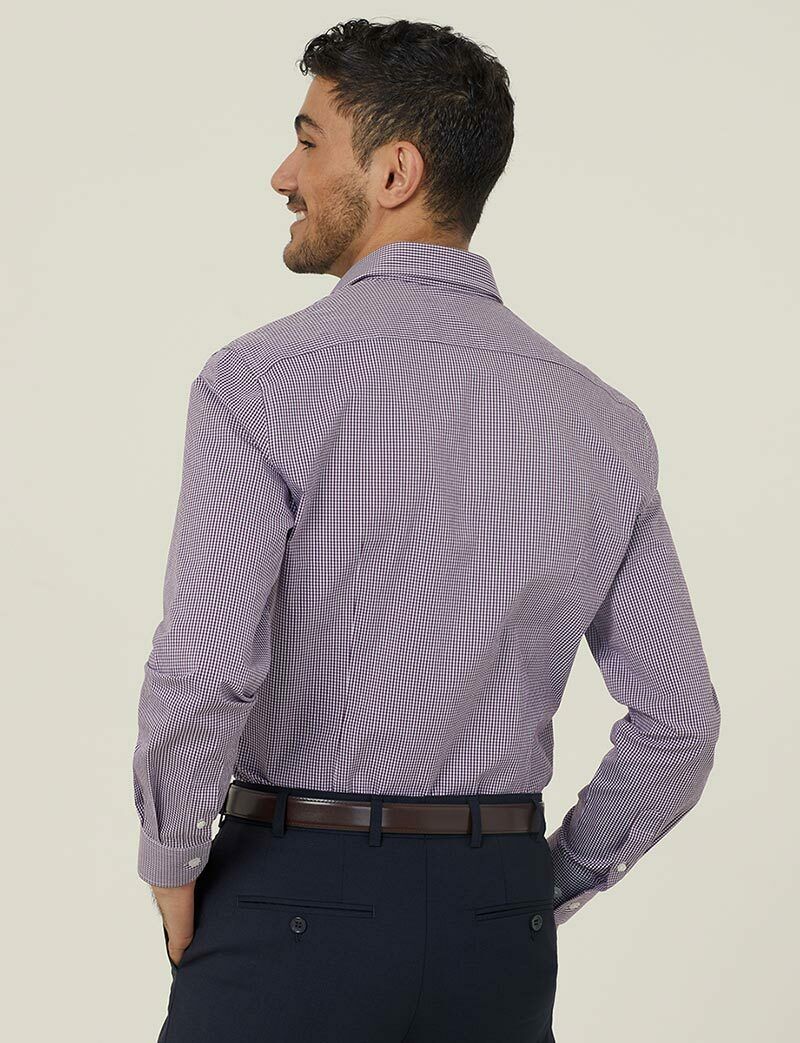 NNT Mens Avignon Gingham Checked Long Sleeve Shirt Casual Fit Business CATJDF- Bannav S Bannav LLC