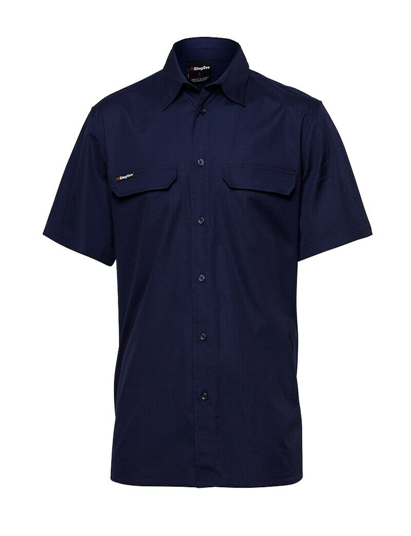 KingGee Mens Workcool Pro Shirt S/S Tough Stretch Ripstop Cotton Work K14022- Bannav S Bannav LLC