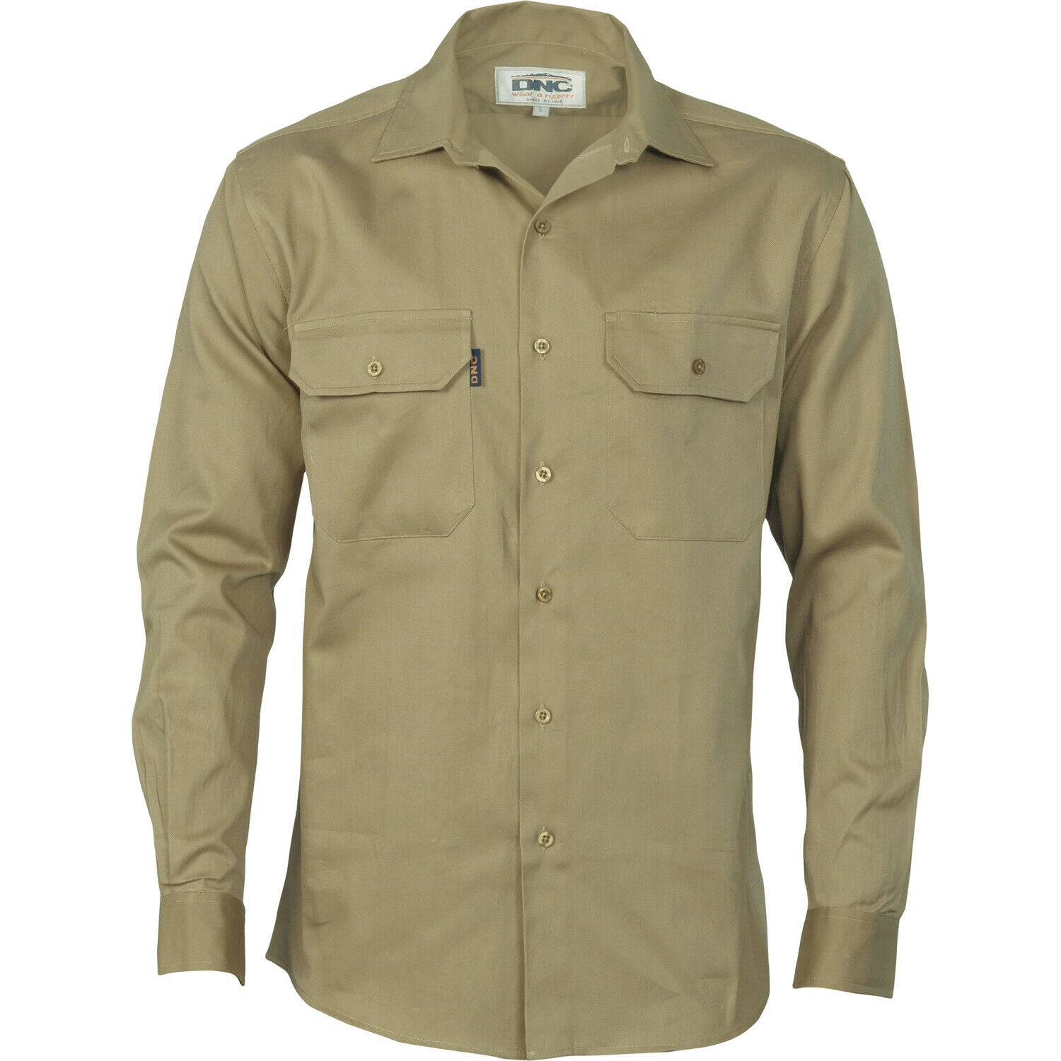 DNC Workwear Mens Cotton Drill Work Shirt Long Sleeve Comfortable  3202- Bannav S Bannav LLC