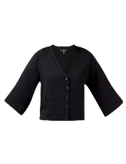 NNT Womens Wide Sleeve Cropped Knit Cardigan Boxy Button Shirt CAT5CA- Bannav S Bannav LLC