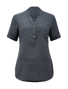 NNT Womens Silvi Spot Print S/S Tunic  V Neck Short Sleeve Blouse CAT9XP- Bannav S Bannav LLC
