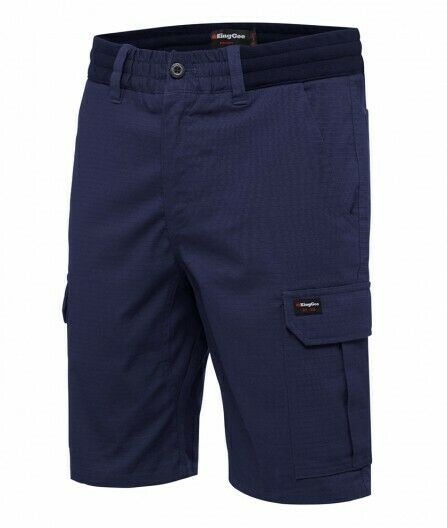 KingGee Shorts Mens Rib Comfort Waist Short Comfort Cargo Stretch Ripstop K17007- Bannav S Bannav LLC