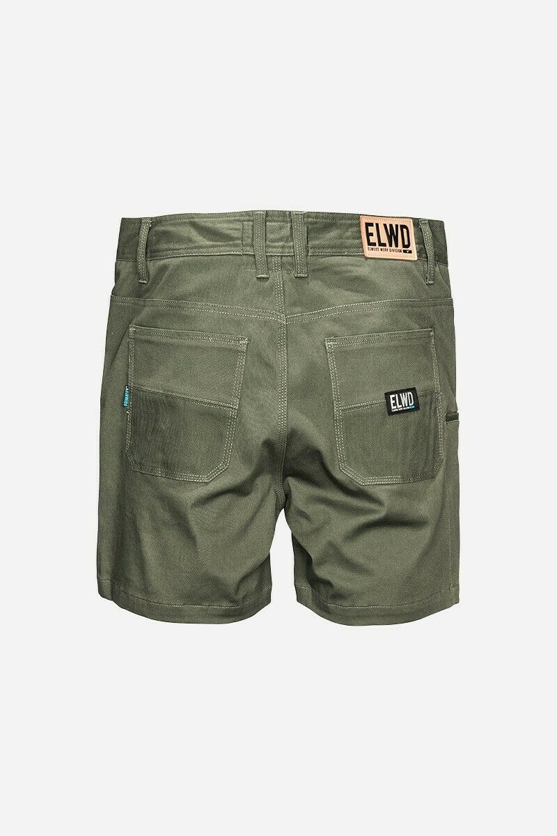 Mens Elwood Work Basic Shorts Stretch Twill Reinforced Pockets Tradie EWD202- Bannav S Bannav LLC