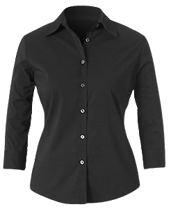 NNT Mens Stretch Cotton Blend 3/4 Sleeve Black Collared Business Shirt CAT4K5- Bannav S Bannav LLC